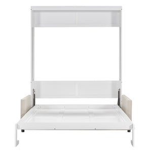 HomeRoots White Wood Queen Murphy Bed - Stylish Space-Saving Solution for Guest Rooms, Studios & Apartments 596511