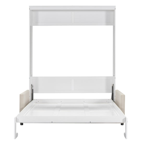 HomeRoots White Wood Queen Murphy Bed - Stylish Space-Saving Solution for Guest Rooms, Studios & Apartments 596511