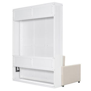 HomeRoots White Wood Queen Murphy Bed - Stylish Space-Saving Solution for Guest Rooms, Studios & Apartments 596511