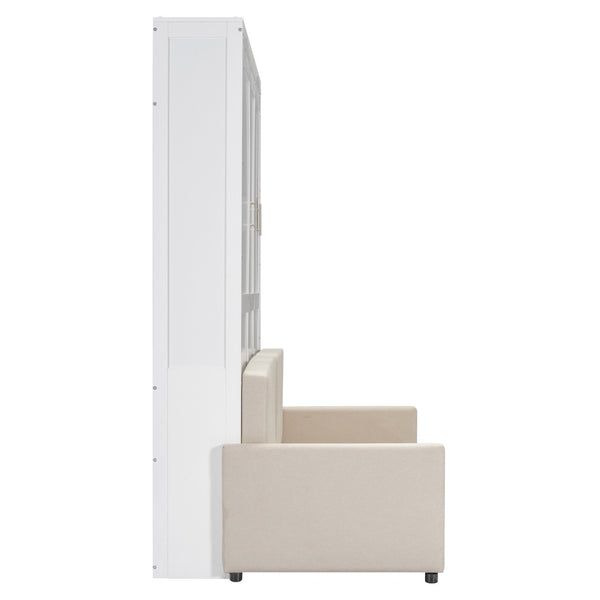 HomeRoots White Wood Queen Murphy Bed - Stylish Space-Saving Solution for Guest Rooms, Studios & Apartments 596511