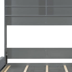 HomeRoots Gray Wood Queen Murphy Bed - Elegant Space-Saving Solution for Compact Rooms, Durable & Stylish Design 596512