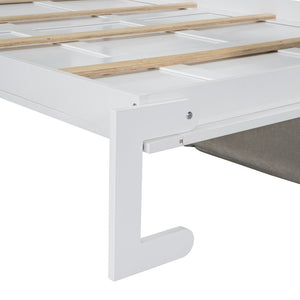 HomeRoots White Wood Queen Murphy Bed - Space-Saving Elegance with Easy Conversion for Stylish Interiors 596513