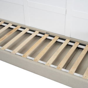 HomeRoots White Wood Queen Murphy Bed - Space-Saving Elegance with Easy Conversion for Stylish Interiors 596513