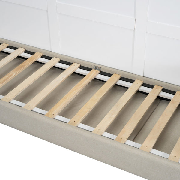 HomeRoots White Wood Queen Murphy Bed - Space-Saving Elegance with Easy Conversion for Stylish Interiors 596513