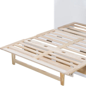 HomeRoots White Wood Full Murphy Bed - Space-Saving Design for Guest Rooms, Stylish Cabinet Storage, Durable Comfort 596514