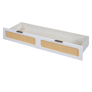 HomeRoots White Wood Full Murphy Bed - Space-Saving Design for Guest Rooms, Stylish Cabinet Storage, Durable Comfort 596514