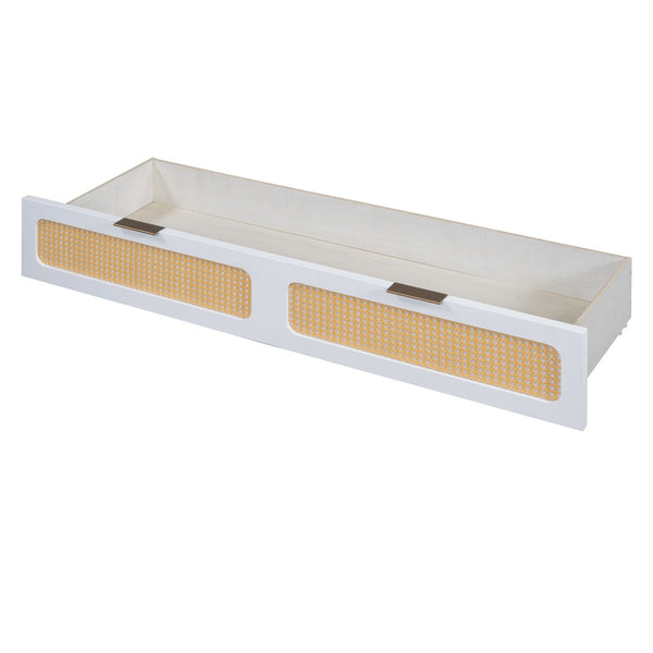 HomeRoots White Wood Full Murphy Bed - Space-Saving Design for Guest Rooms, Stylish Cabinet Storage, Durable Comfort 596514