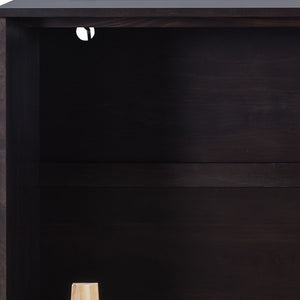 HomeRoots Espresso Wood Full Murphy Bed - Elegant Space-Saving Solution for Small Rooms & Guest Areas 596515