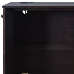 HomeRoots Espresso Wood Full Murphy Bed - Elegant Space-Saving Solution for Small Rooms & Guest Areas 596515