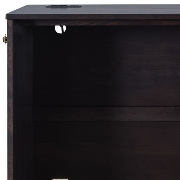 HomeRoots Espresso Wood Full Murphy Bed - Elegant Space-Saving Solution for Small Rooms & Guest Areas 596515