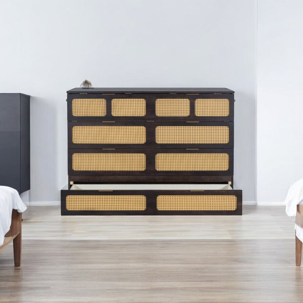 HomeRoots Espresso Wood Queen Murphy Bed - Space-Saving Elegance for Stylish Guest Rooms & Studios 596517