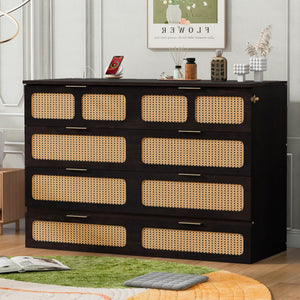 HomeRoots Espresso Wood Queen Murphy Bed - Space-Saving Elegance for Stylish Guest Rooms & Studios 596517