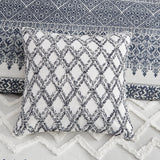 INK+IVY Riko Farm House Cotton Embroidered Square Pillow II30-1078 Navy