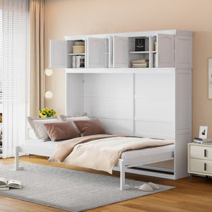 HomeRoots White Wood Queen Murphy Bed - Elegant Space-Saving Design for Stylish Multi-Functional Living Areas 596524