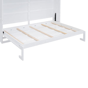 HomeRoots White Wood Queen Murphy Bed - Elegant Space-Saving Design for Stylish Multi-Functional Living Areas 596524