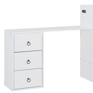 HomeRoots White Wood Murphy Bed with USB Port - Space-Saving Queen Design for Stylish Guest Rooms & Studios 596528