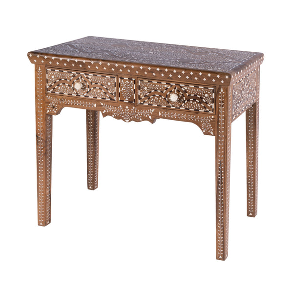 Butler Rashmi 36" Teak & Bone Console Table – Chic 2 Drawer Design for Elegant Storage & Display