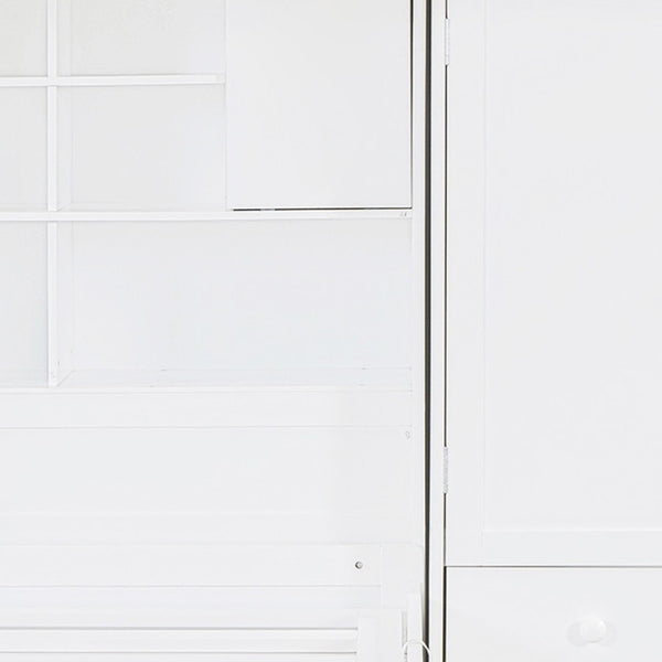 HomeRoots White Twin Over Twin Bunk Bed with Storage Drawers - Stylish Space-Saving Solution for Any Room 596538