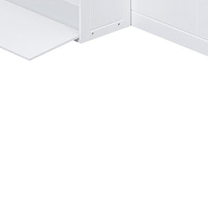 HomeRoots White Wood Twin House Bed with USB Charging, Cozy Design and Durable Support for Kids’ Bedrooms 596541