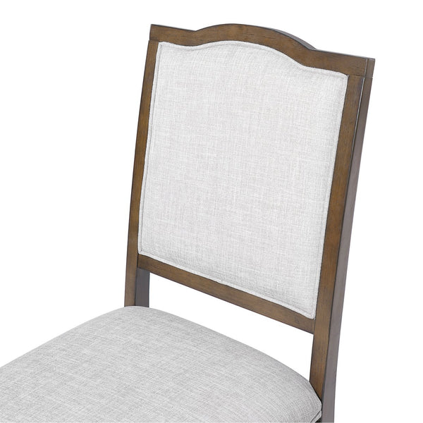 English Elm Farmhouse Upholstered Dining Chairs Set of 4 with High Back, Comfortable Modern Seating for Home Use Brown+Beige N752P271803D