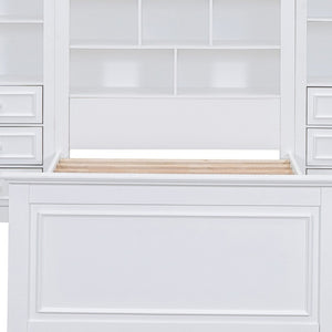 HomeRoots White Wood Twin Bed Frame with Storage Drawer – Modern Design, Durable Construction & Easy Assembly 596548