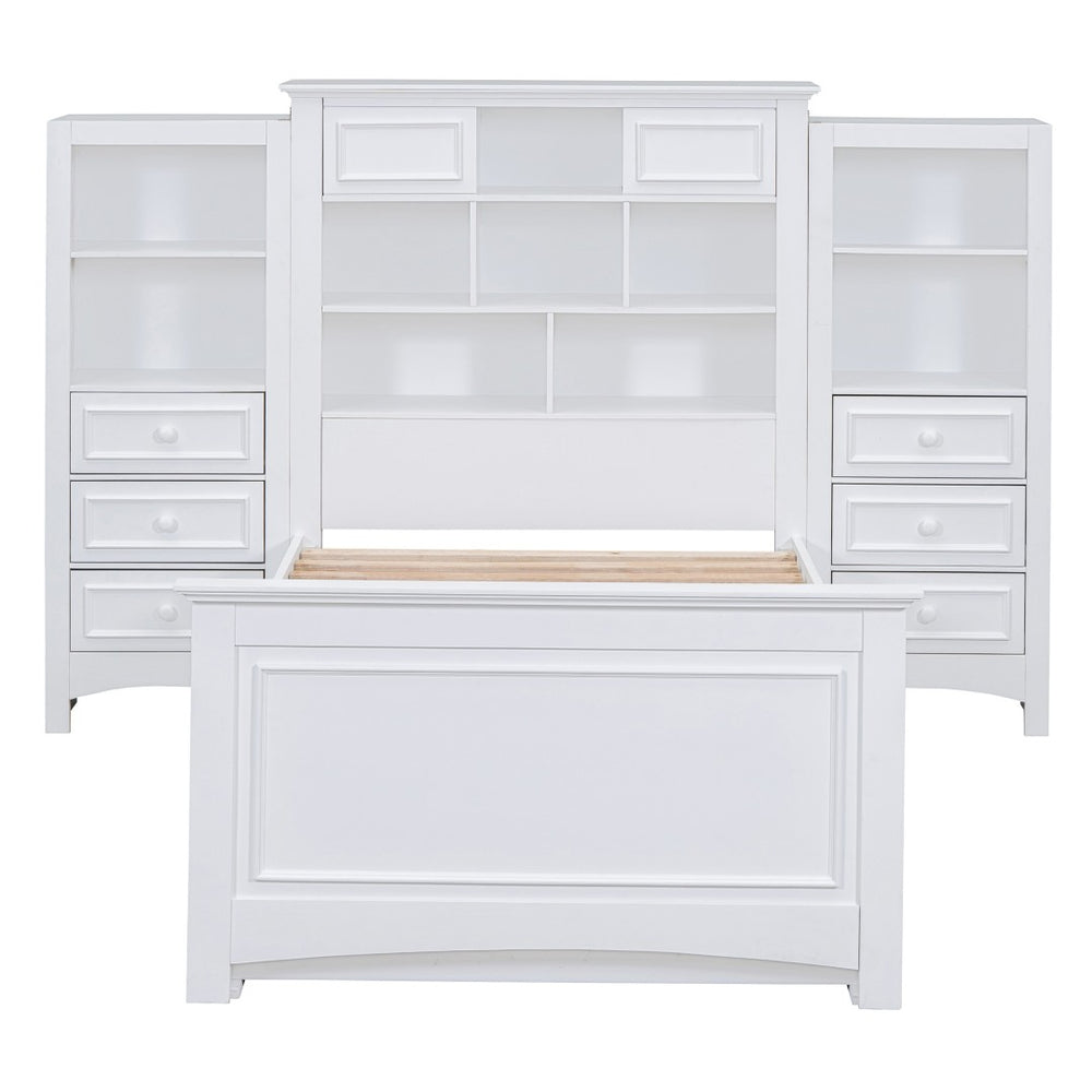 HomeRoots White Wood Twin Bed Frame with Storage Drawer – Modern Design, Durable Construction & Easy Assembly 596548