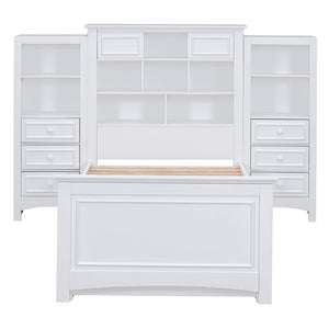HomeRoots White Wood Twin Bed Frame with Storage Drawer – Modern Design, Durable Construction & Easy Assembly 596548