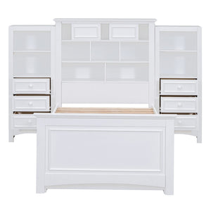 HomeRoots White Wood Twin Bed Frame with Storage Drawer – Modern Design, Durable Construction & Easy Assembly 596548