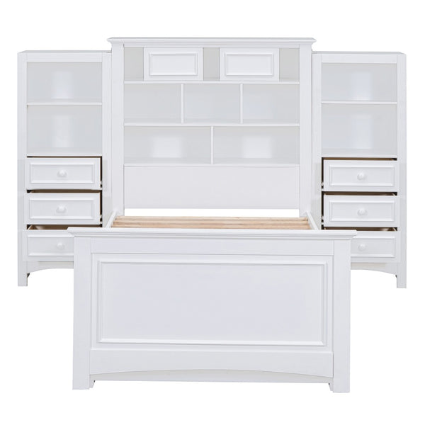 HomeRoots White Wood Twin Bed Frame with Storage Drawer – Modern Design, Durable Construction & Easy Assembly 596548