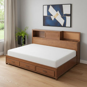 HomeRoots Brown Wood Twin Day Bed with Storage Drawers - Versatile Sofa and Bed for Guest Rooms & Living Spaces 596552