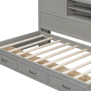 HomeRoots Gray Wood Twin Day Bed with Under-Bed Drawers - Stylish, Multi-Functional Furniture for Any Space 596553