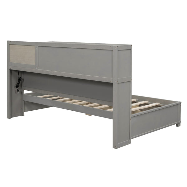 HomeRoots Gray Wood Twin Day Bed with Under-Bed Drawers - Stylish, Multi-Functional Furniture for Any Space 596553