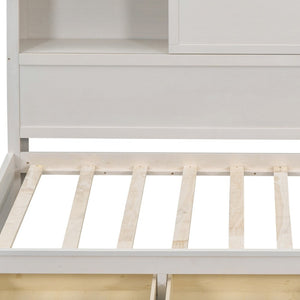 HomeRoots White Wood Twin Day Bed with Built-In Storage Drawers - Versatile Sofa & Sleep Solution for Any Room 596554