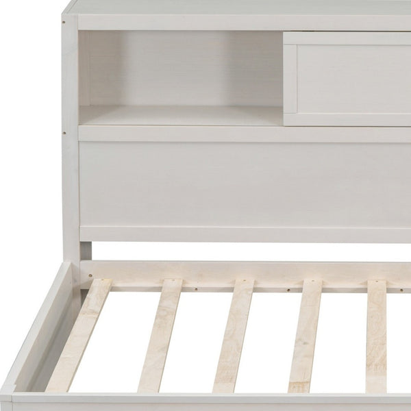 HomeRoots White Wood Twin Day Bed with Built-In Storage Drawers - Versatile Sofa & Sleep Solution for Any Room 596554