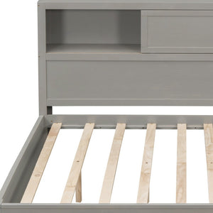 HomeRoots Gray Wood Full Day Bed with Storage Drawers - Stylish, Versatile Design for Any Room or Office Space 596556
