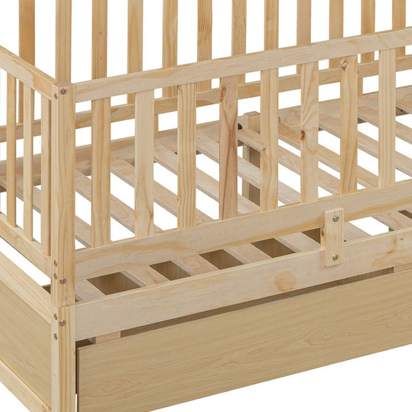 HomeRoots Natural Wood Twin Day Bed with Drawers – Elegant Multi-Functional Seating and Sleeping Solution 596560