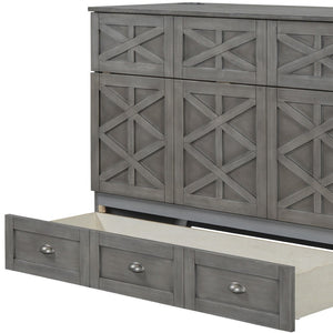 HomeRoots Gray Wood Full Murphy Bed - Space-Saving Design for Stylish Living, Perfect for Guest Rooms & Studios 596564