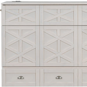 HomeRoots White Wood Full Murphy Bed - Stylish Space-Saving Solution for Small Rooms & Guest Accommodations 596565