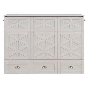 HomeRoots White Wood Full Murphy Bed - Stylish Space-Saving Solution for Small Rooms & Guest Accommodations 596565