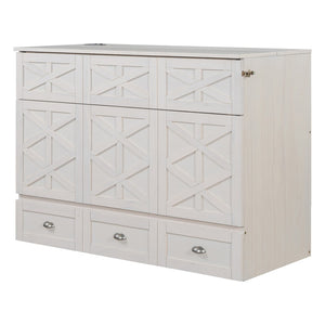 HomeRoots White Wood Full Murphy Bed - Stylish Space-Saving Solution for Small Rooms & Guest Accommodations 596565