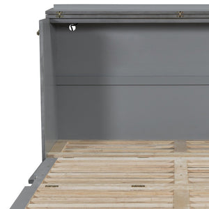 HomeRoots Gray Wood Queen Murphy Bed – Space-Saving Elegance, Stylish Design for Small Rooms and Studios 596566