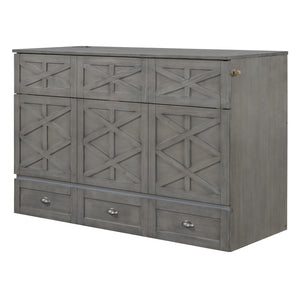 HomeRoots Gray Wood Queen Murphy Bed – Space-Saving Elegance, Stylish Design for Small Rooms and Studios 596566
