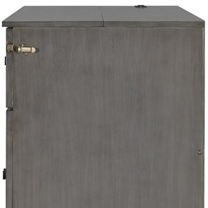 HomeRoots Gray Wood Full Murphy Bed with USB Charging - Stylish Space-Saving Design for Modern Living Spaces 596568