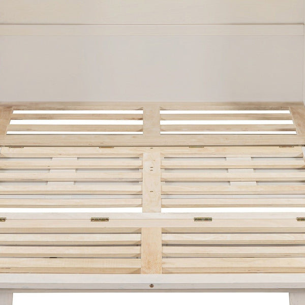 HomeRoots White Wood Full Murphy Bed with USB Port - Space-Saving Elegance for Modern Guest Rooms & Studios 596569