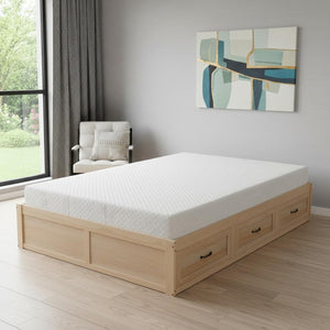 HomeRoots Natural Wood Queen Bed Frame with Storage Drawers – Stylish, Durable, and Modern Bedroom Essential 596575