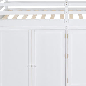 HomeRoots White Four Poster Loft Bed for Twin Mattress - Stylish Space-Saving Design with Under-Bed Storage 596585