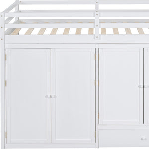 HomeRoots White Four Poster Loft Bed for Twin Mattress - Stylish Space-Saving Design with Under-Bed Storage 596585