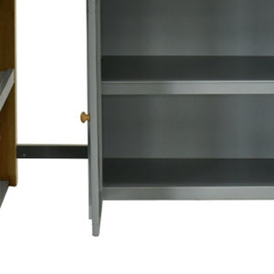 HomeRoots Gray Four Poster Twin Loft Bed with Integrated Desk, Storage Drawer & Stylish Shelving Solutions 596586