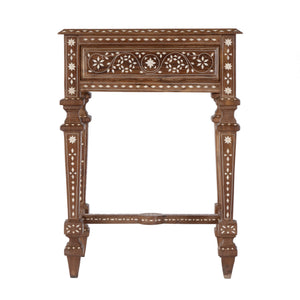 Butler Specialty Butler Rashmi Rectangular Teak & Bone End Table - Elegant 1 Drawer Design For Chic Interiors Brown Teak,Bone,Inlay 5966338-butler