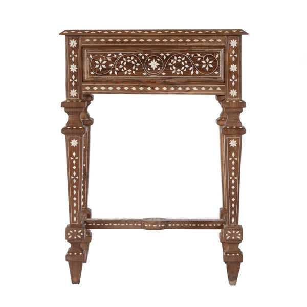 Butler Specialty Butler Rashmi Rectangular Teak & Bone End Table - Elegant 1 Drawer Design For Chic Interiors Brown Teak,Bone,Inlay 5966338-butler